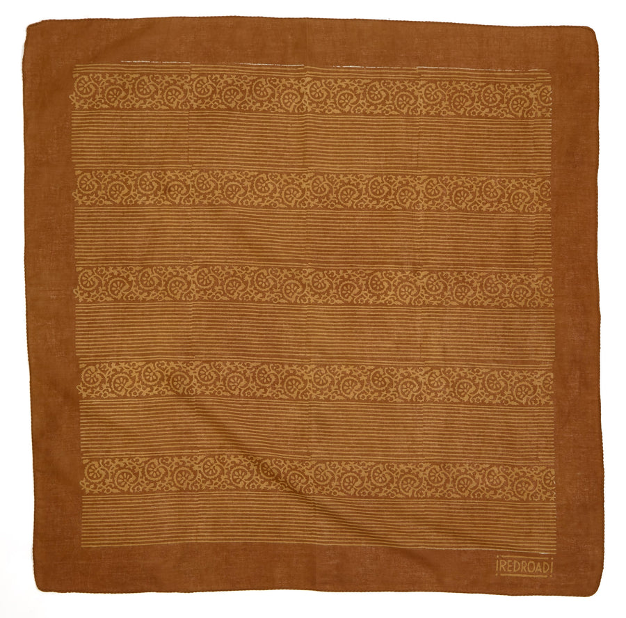 fields of forever-golden amber <> hand block printed bandana