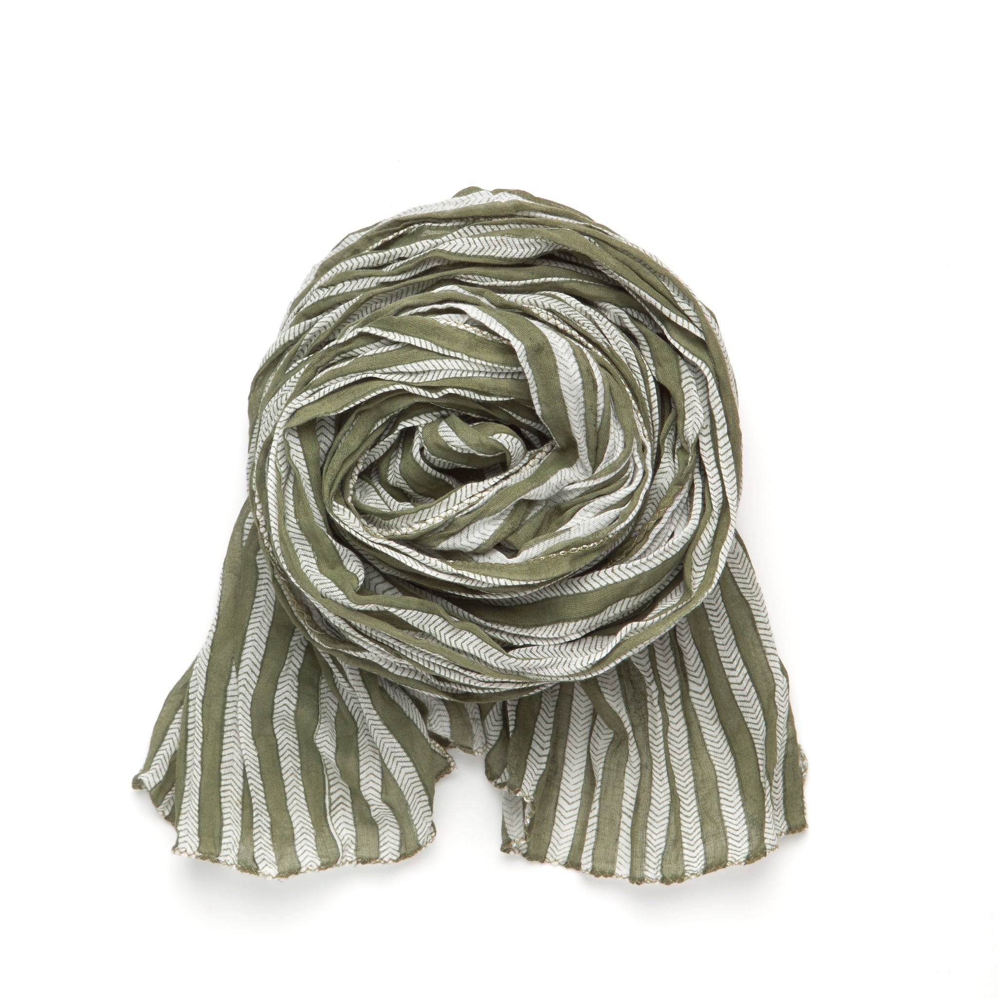 Vintage stripe orders scarf, green striped scarf